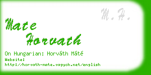 mate horvath business card