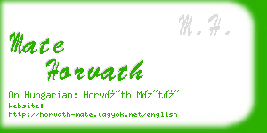 mate horvath business card